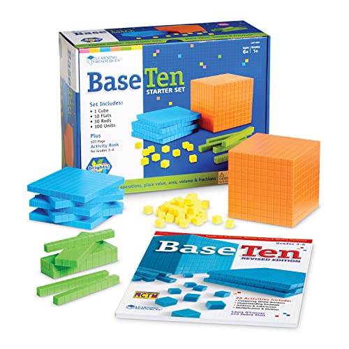 Learning Resources Brights Base 10 Starter Set 100 Piece Set Ages 6 1 Grade Math Manipulatives Teacher Supplies Back to School - Image 1