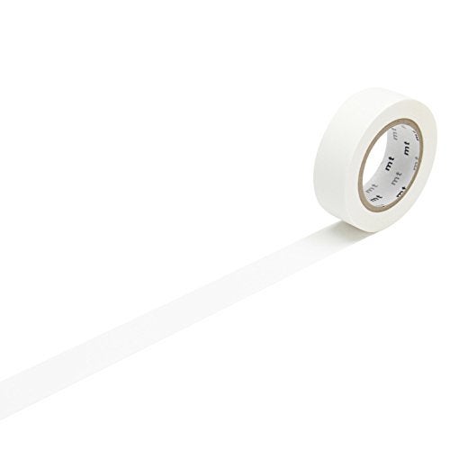 MT Solids Washi Paper Masking Tape, 3/5" x 33', Matte White (MT01P208) - Image 1