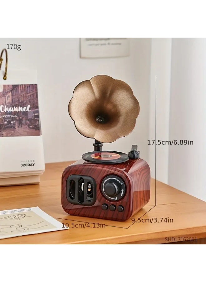 صندوق موسيقي بتصميم الغرامافون العتيق – تصميم فونوغراف كلاسيكي مع آلية يديوية – لا يحتاج إلى بطاريات – يعزف ألحانًا كلاسيكية – مثالي لتزيين المنزل، المكتب، والتسريحة – هدية فريدة لعيد الحب، عيد الميلاد، والمناسبات الخاصة - Image 4