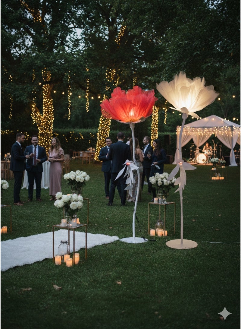 BloomMaster Folding Silk Peony Stand – Giant 3D Collapsible Floral Floor Lamp with Steel Frame - Image 2