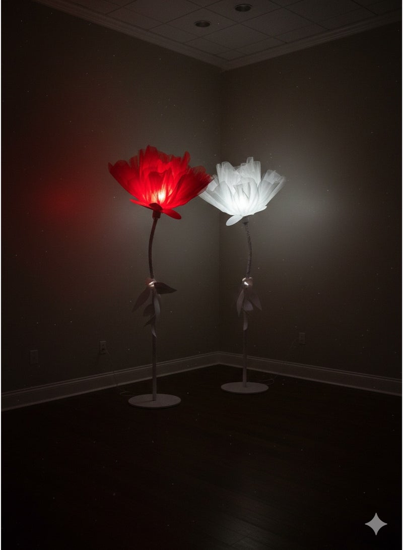 BloomMaster Folding Silk Peony Stand – Giant 3D Collapsible Floral Floor Lamp with Steel Frame - Image 4