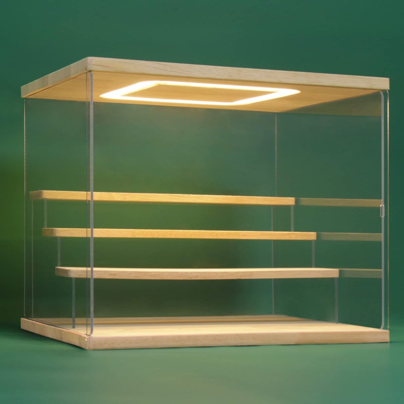 NONEMEY Clear Acrylic Display Case Stand with LED Light 23456 Tier Storage Box Showcase Dustproof Organizer Box for Collectibles 4Tier 12496104inch