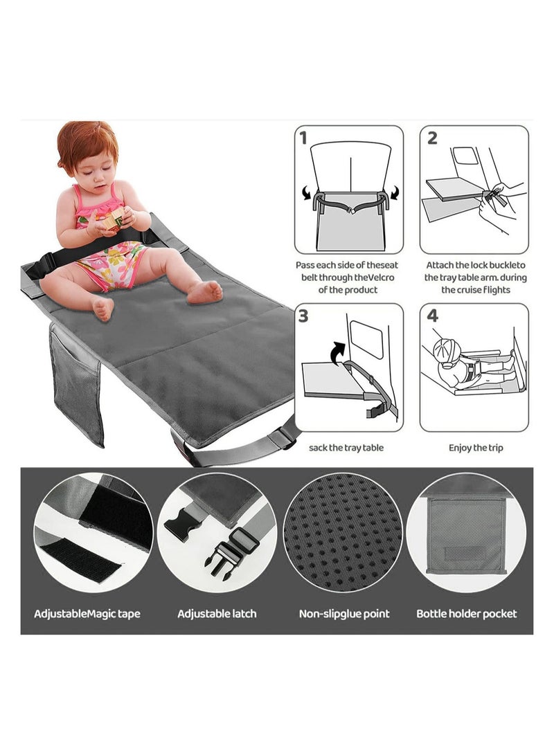 Baby Airplane Travel Footrest Bed Toddler Airplane Seat Portable Toddler Travel Foot Hammock Airplane Seat Extender Leg Rest for Children Travel Essentials for Children to Lie Down on Plane  - Image 2