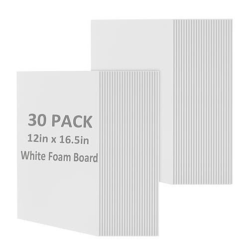 AYAYGD 30 Pack White Foam Board for Projects, 12 x 16.5Inch Foam Core Baking Board Mat Board Center, 3/16Inch Thick Polystyrene Foam Sheet for School, Presentation, Signage & Art Crafting - Image 1