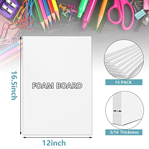 AYAYGD 30 Pack White Foam Board for Projects, 12 x 16.5Inch Foam Core Baking Board Mat Board Center, 3/16Inch Thick Polystyrene Foam Sheet for School, Presentation, Signage & Art Crafting - Image 2