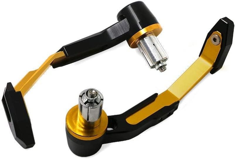 Taç Universal Motorcycle Handlebar Brake Clutch Lever Guard, CNC Aluminium Hand Protector, Yellow, Pack of 2 - Image 3