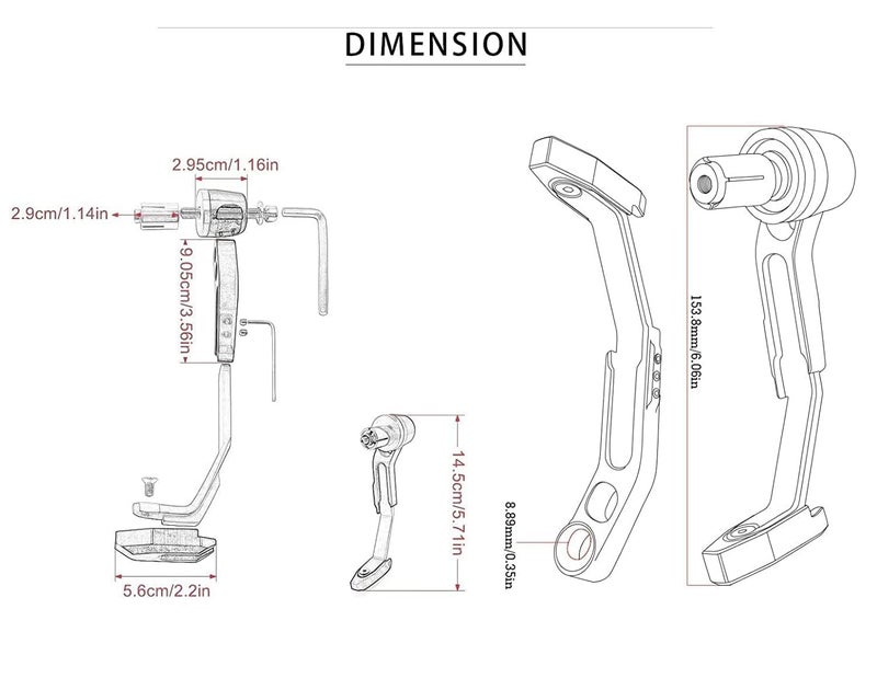 Taç Universal Motorcycle Handlebar Brake Clutch Lever Guard, CNC Aluminium Hand Protector, Yellow, Pack of 2 - Image 2