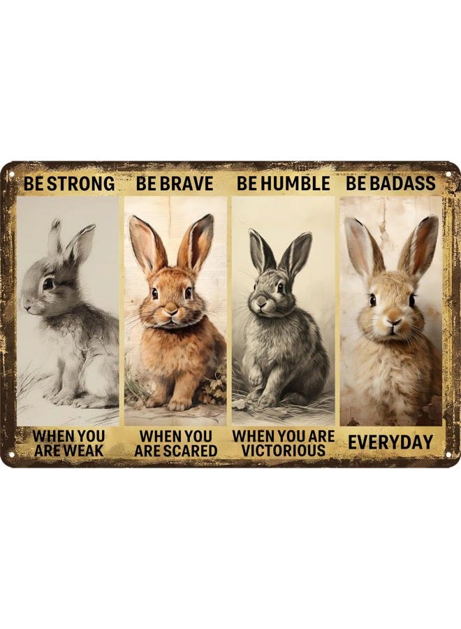 Yoecod Funny Rabbit Decor Retro Metal Tin Sign Pet Lovers - Image 1