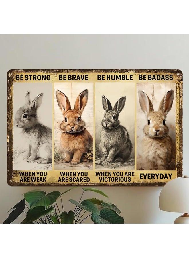 Yoecod Funny Rabbit Decor Retro Metal Tin Sign Pet Lovers - Image 3