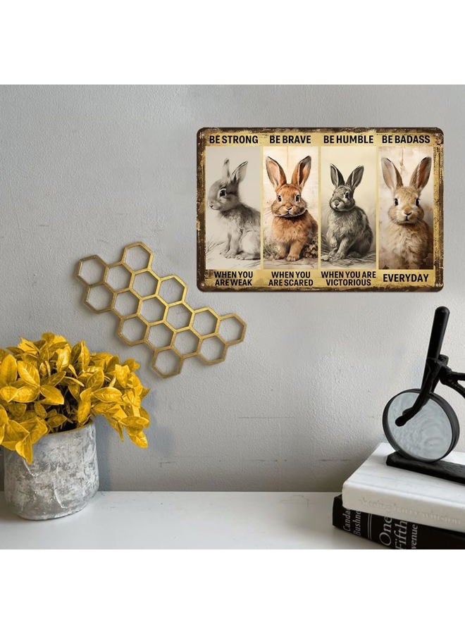 Yoecod Funny Rabbit Decor Retro Metal Tin Sign Pet Lovers - Image 4