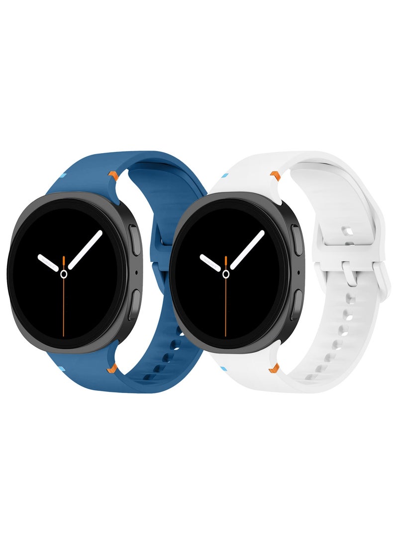 CATANES 2Packs Sport Band for Galaxy Watch 8 40mm 44mm and Watch 8 Classic 46mm, Silicone Replacement Strap, M/L Size - Image 2