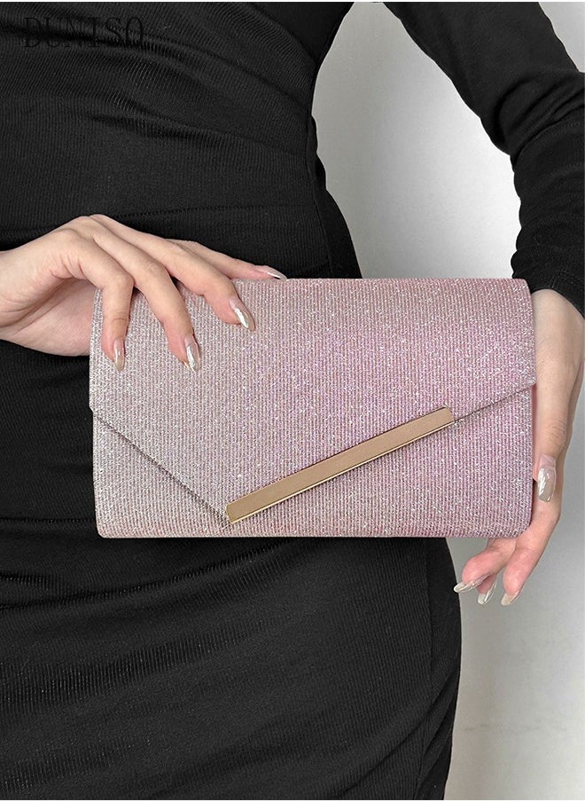 DUNISO - Women Shiny Glitter Evening Clutch Crossbody Bag Envelope Handbag Chain Purse for Wedding Formal Cocktail Party - Image 1