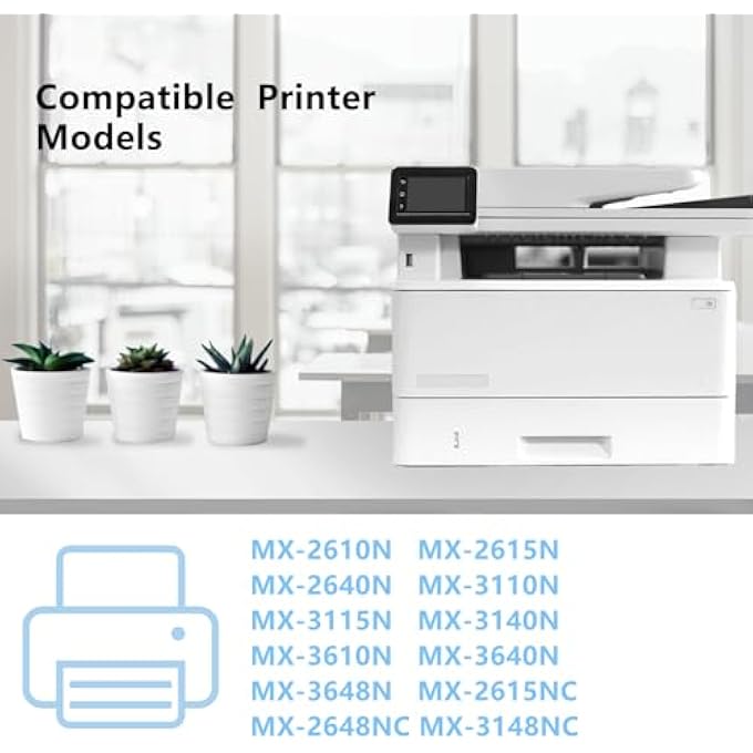 MX-36NT MX36NT MX36NTBA MX36NTCA MX36NTMA MX36NTYA HIGH CAPACITY TONER CARTRIDGE COMPATIBLE FOR SHARP MX-2610N 2615N 2640N 3110N 3115N 3140N 3610N 3640N 3648N PRINTER (4-PACK) - Image 3