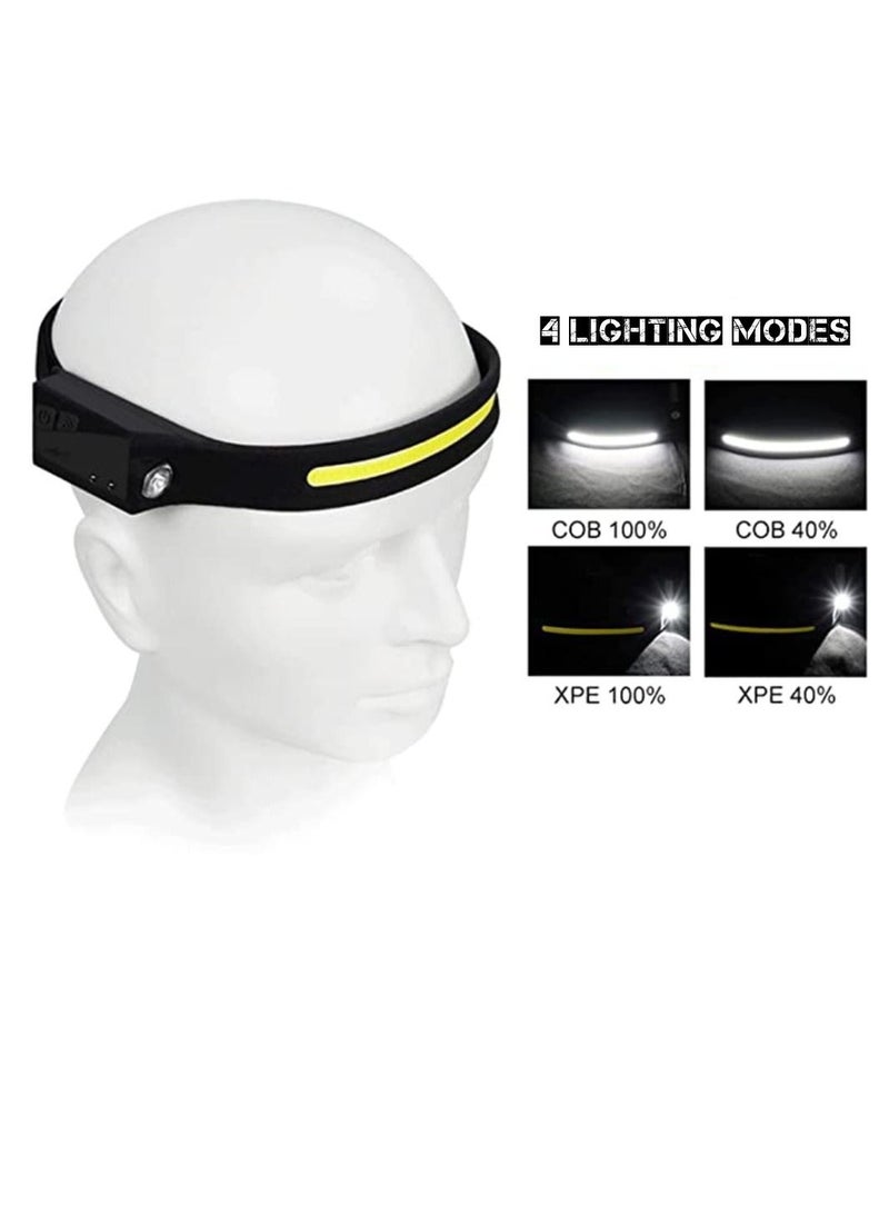 DIGI CORE Rechargeable Headlamp COB LED Rechargeable Headlamp Lightweight Design Safety Light Waterproof Induction Head Flashlight For Running Camping Riding - Image 3
