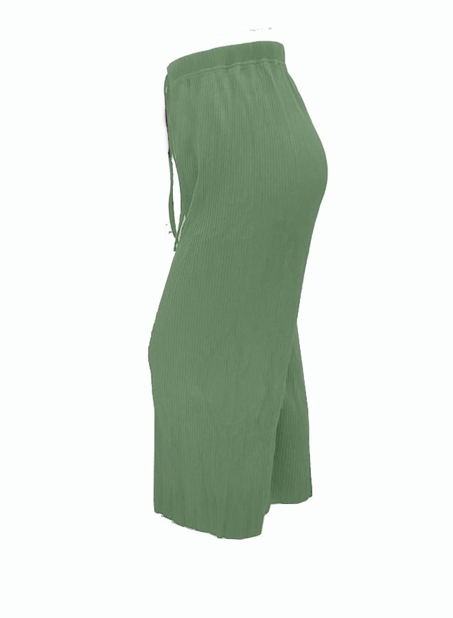 SD Wide Leg Pants With Elastic Waist