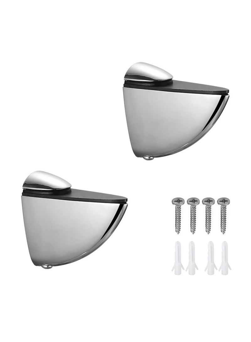 Adjustable Glass Shelf Bracket, Zinc Alloy Glass Shelf Support, Wall Mounted Metal Glass Clamp Solid Glass Clamp, Wall Mount Floating Shelf Support Holder, for 3-20 mm Thickness Shelf (2PCS) - Image 1