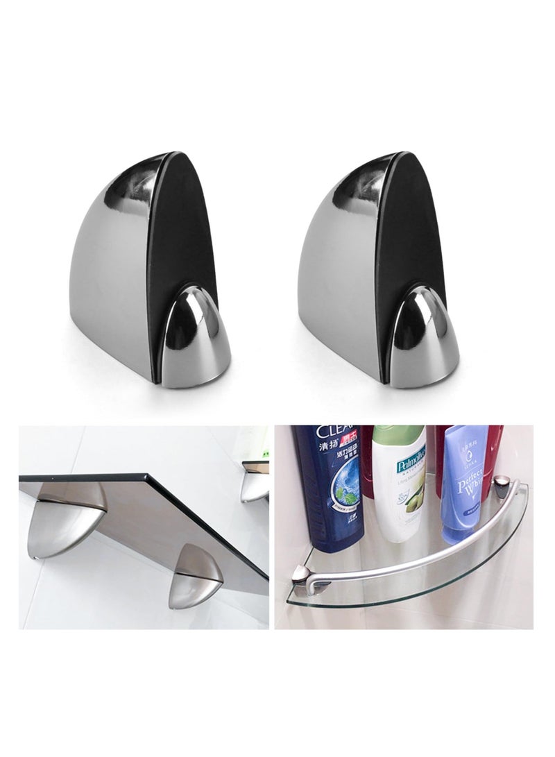 Adjustable Glass Shelf Bracket, Zinc Alloy Glass Shelf Support, Wall Mounted Metal Glass Clamp Solid Glass Clamp, Wall Mount Floating Shelf Support Holder, for 3-20 mm Thickness Shelf (2PCS) - Image 5