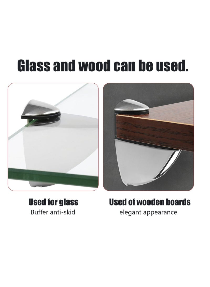 Adjustable Glass Shelf Bracket, Zinc Alloy Glass Shelf Support, Wall Mounted Metal Glass Clamp Solid Glass Clamp, Wall Mount Floating Shelf Support Holder, for 3-20 mm Thickness Shelf (2PCS) - Image 4