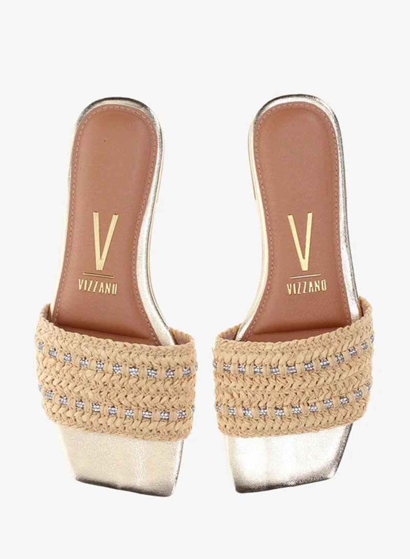 VIZZANO Cream Flat Sandals for Women – Stylish Ladies Flat Sandals & Comfortable Flat Slippers for Women | Best Price UAE