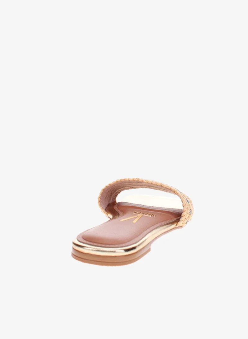 VIZZANO Cream Flat Sandals for Women – Stylish Ladies Flat Sandals & Comfortable Flat Slippers for Women | Best Price UAE