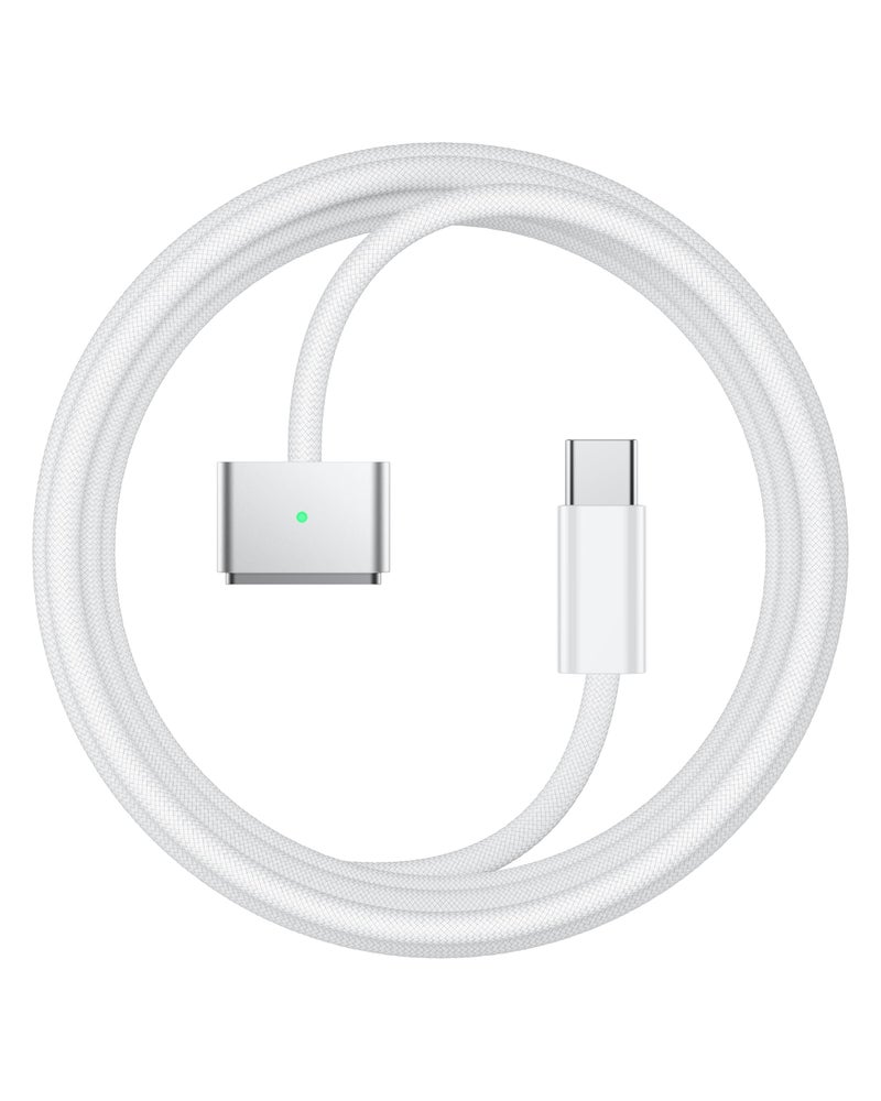 Stouchi USBC to Magnetic 3 Cable 66ft 140W Fast Charging for MacBook Air 1513 M4 2025 M3 2024 M2 2023 M2 2022 Pro 1614 202420232021 White - Image 2