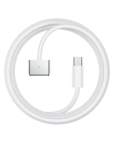 Stouchi USBC to Magnetic 3 Cable 66ft 140W Fast Charging for MacBook Air 1513 M4 2025 M3 2024 M2 2023 M2 2022 Pro 1614 202420232021 White - Image 1