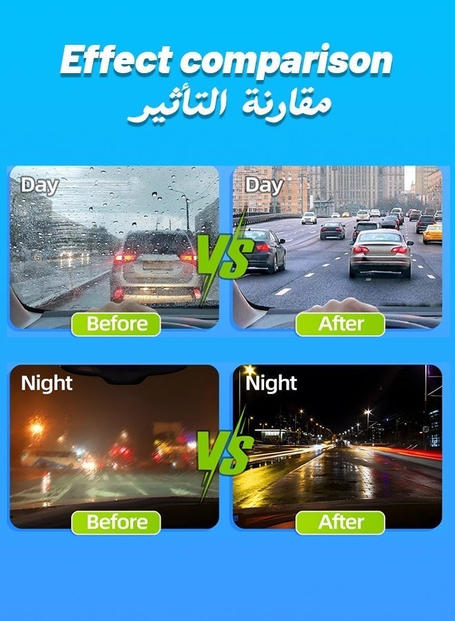 نفس أداة تنظيف الزجاج الأمامي، قطعتان من فرشاة تنظيف غشاء زيت السيارة، ترقية جديدة لمنظف زجاج السيارة لنوافذ السيارة، منظف زجاج Clear Vision يمنع المطر والضباب - Image 5