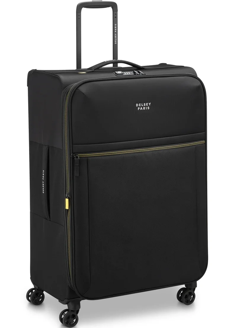 ديلسي _باريس حقيبة سفر بروشانت 3.0 بعجلات مزدوجة قابلة للتوسيع 77 سم - أسود داكن