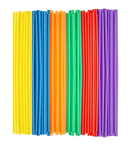 Comfy Package 500 Pack Long Disposable Plastic Drinking Straws  1002 High  Assorted Colors