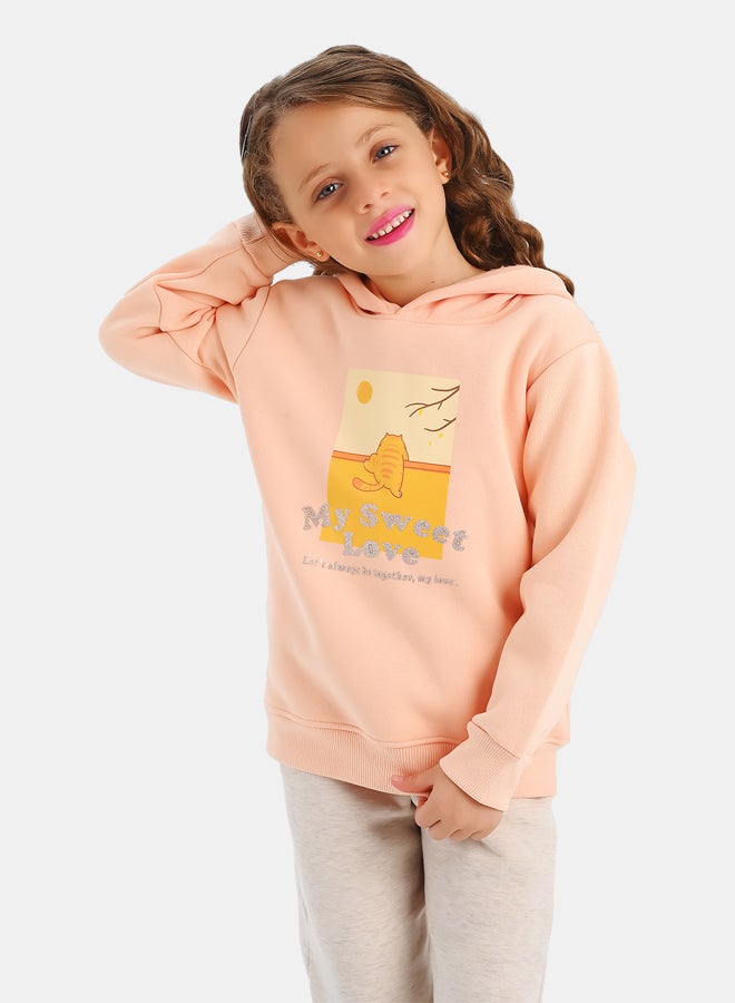 جوكي بيجاما شتوي بناتي مبطن فليس the Cat بطبعة