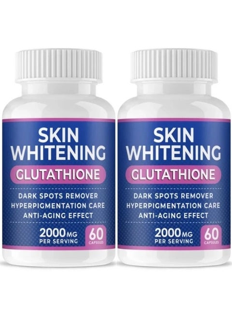 Skin Whitening Glutathione Capsules Brightening and Whitening Capsules-60 Capsules 2000mg 2 Pack(Packaging May Vary)
