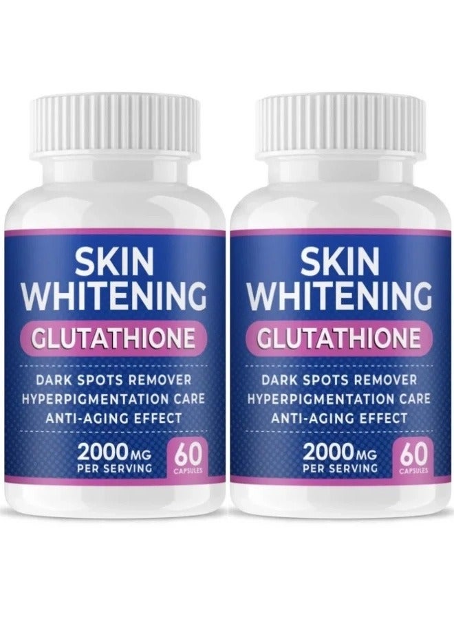 SKIN Skin Whitening Glutathione Capsules Brightening and Whitening Capsules-60 Capsules 2000mg 2 Pack(Packaging May Vary)  - Image 1