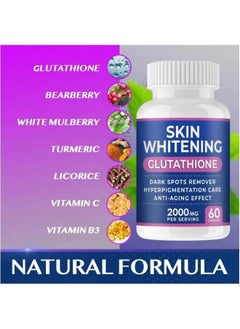 SKIN Skin Whitening Glutathione Capsules Brightening and Whitening Capsules-60 Capsules 2000mg 2 Pack(Packaging May Vary)  - Image 3