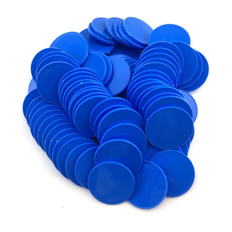Smartdealspro Set of 100 1 1/2 Inch Opaque Poker Chips Plastic Learning Counters Game Tokens with Storage Box (Blue) - Image 1