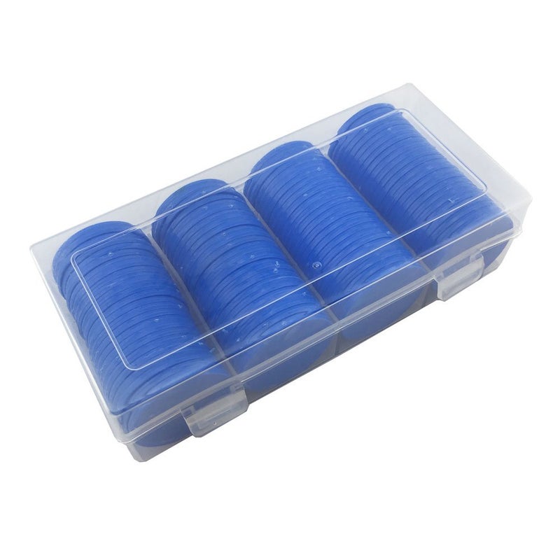 Smartdealspro Set of 100 1 1/2 Inch Opaque Poker Chips Plastic Learning Counters Game Tokens with Storage Box (Blue) - Image 5