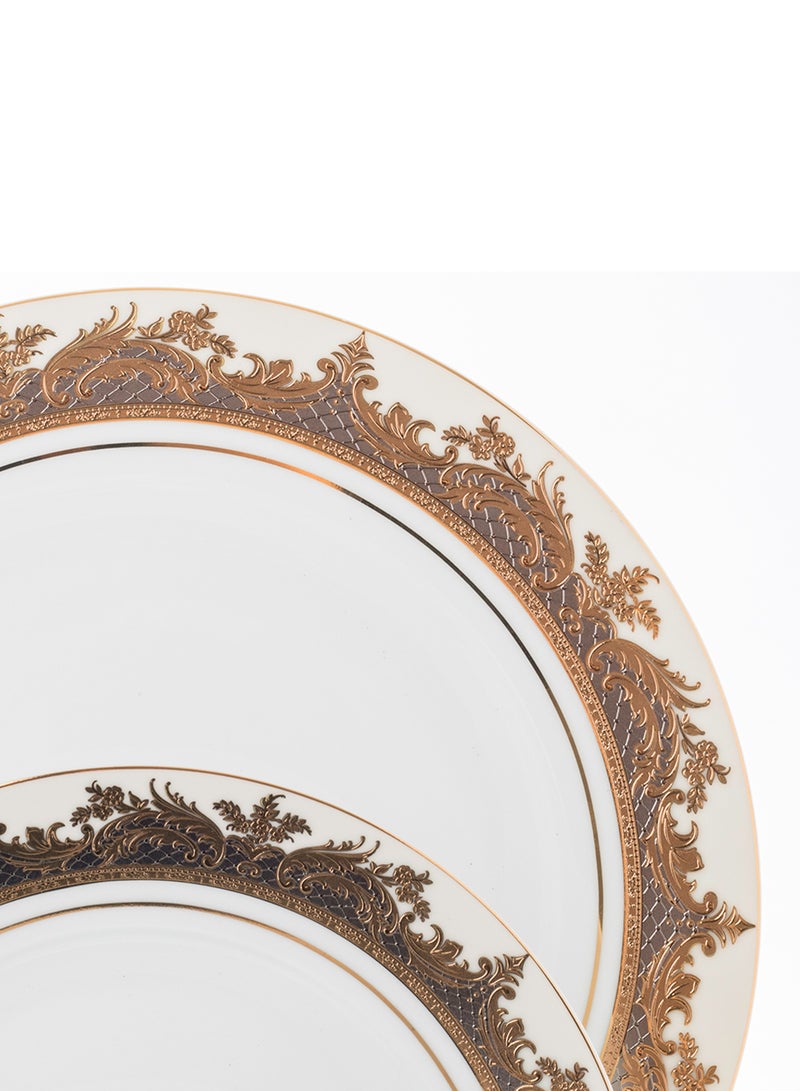 هيك طقم سفرة بورسلين ريتشفاين مطلي بالذهب 100 قطعة - Image 3