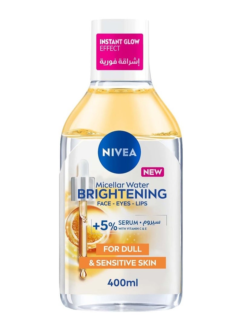 نيفيا ماء ميسيلار نيفيا لتفتيح البشرة، ينظف ويفتح ويزيل المكياج، غني بفيتاميني سي وإي، للبشرة الباهتة والحساسة، 400 مل