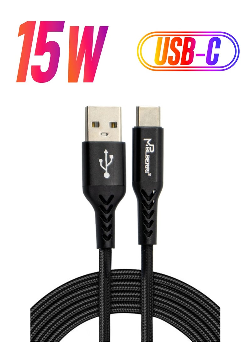 mpBLBERRI كابل معدني Type-C بطول 1 متر | mpBLBERRI BLB-U326 - Image 1