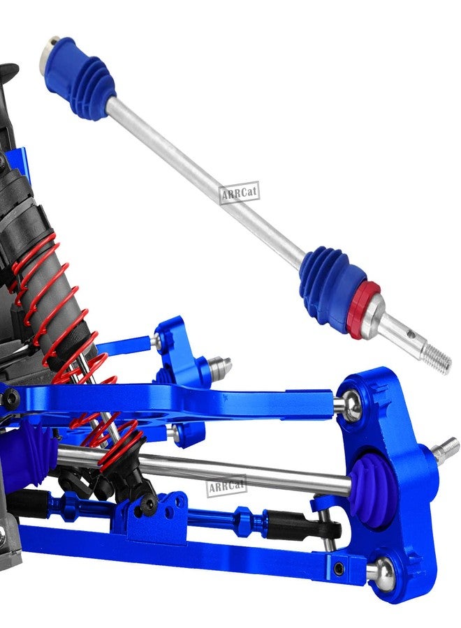 قطع غيار مُحسّنة لعمود نقل الحركة من ARRCat لسيارات T-Maxx/E-Maxx/Revo بمقياس 1/10، 4 قطع، محاور أمامية وخلفية فولاذية رقم 45، بديل للرقم 5451R، لون أزرق داكن - Image 5