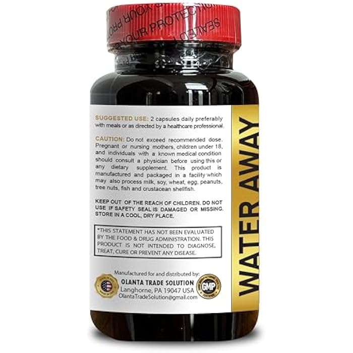 Generic Water Pills Water Retention - Natural Water Away Pills - Fast Acting Water Away Pills for Women and Men, Fluid Pills for Water Retention, Water Loss Pills - 1 Bottle - Image 4