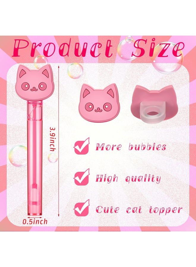 Leitee 36 Pieces Cartoon Cat Bubble Wands Happy Cat Party Favors Mini Bubble Wands 6 Styles for Pet Themed Birthday Decor Party Goodie Bag Filler - Image 2