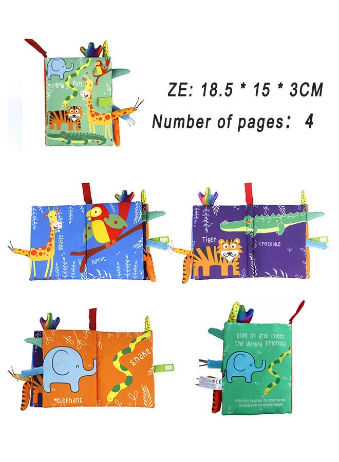 Depend Baby Cloth Book Soft Toys Baby Cloth Books Touch and Feel Crinkle Books for Babies Infants Toddler Early Development Interactive Toys Baby Fabric Book for Boys Girls Jungle Tails - Image 2