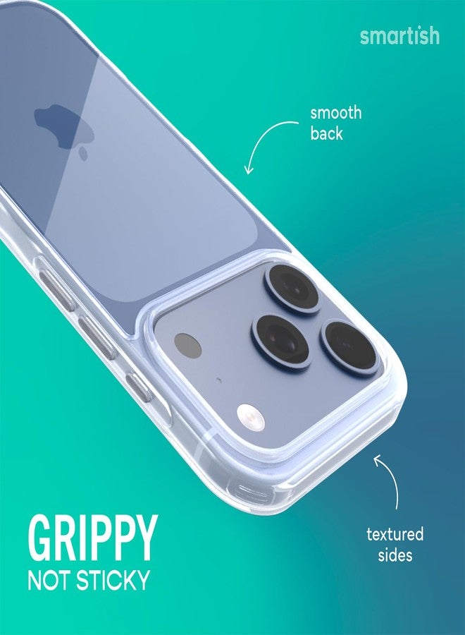 Smartish® iPhone 17 Pro Clear Case - Gripmunk [Lightweight + Protective] Anti-Yellowing Slim Case - Drop Tested Ultra Thin Grip Cover for Apple iPhone 17 Pro - Clearly Clear - Image 4