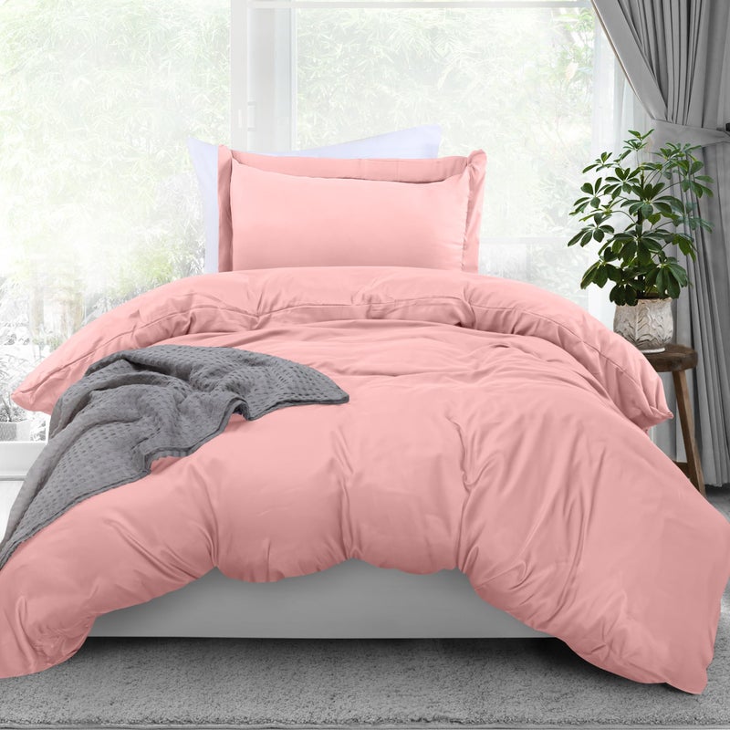 Utopia Bedding Duvet Cover Twin Size  2 Piece with Zipper Closure  1 Comforter Cover 68X90 Inches  1 Pillow Sham 20X26 Inches Pink Comforter Not Included