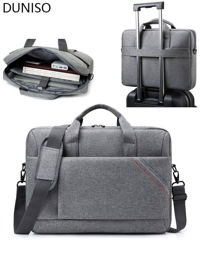DUNISO 15.6 Inch Laptop Bag Lightweight Computer Bag Travel Business Handbag Briefcase Water Resistant Shoulder Messenger Bag for Men and Women Work Office College School - Image 1
