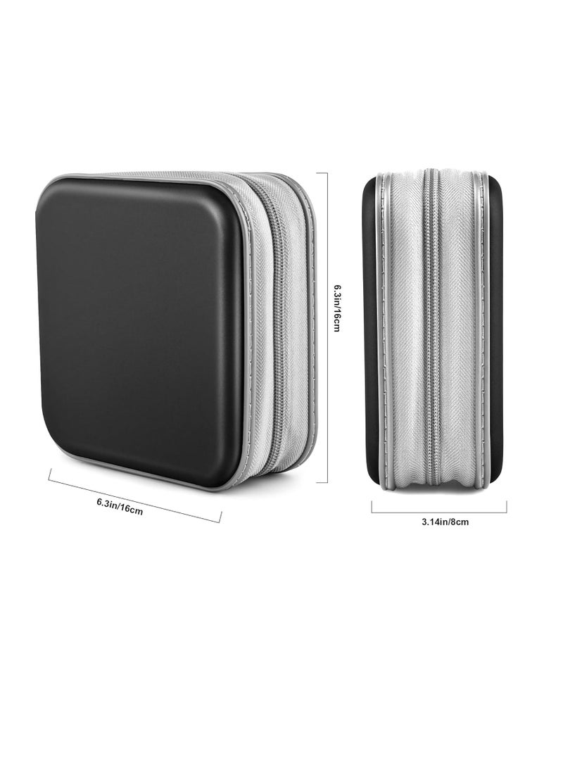 SYOSI CD Case Holder Organizer 48 Capacity Portable Hard Shell DVD Wallet Small DVD Organizer Video Game Storage Zippered CD Book for Car Travel - Image 4