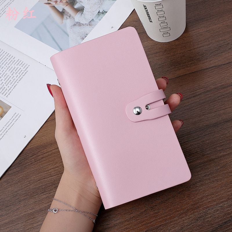 Ink Style Card Case Anti-Demagnetization Large Capacity Pink long 96 card slots