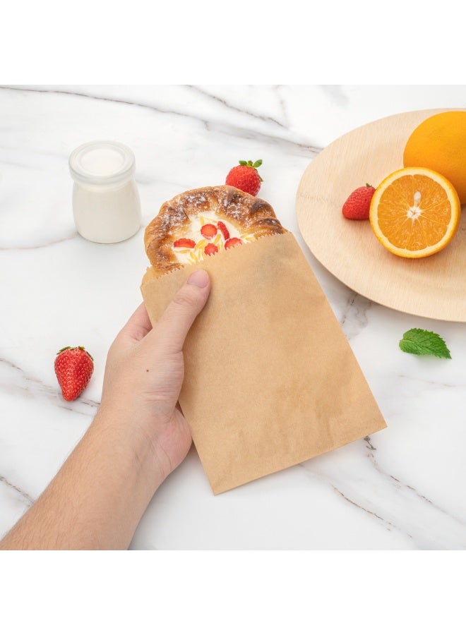 Restaurantware Bag Tek 7 x 5 Inch Sandwich Bags, 100 Greaseproof Bakery Bags - Microwavable, Disposable, Kraft Paper Lunch Bags, For Cookes, Sandwiches, Candies, Fries, And Bread, - Image 5