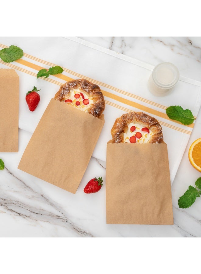 Restaurantware Bag Tek 7 x 5 Inch Sandwich Bags, 100 Greaseproof Bakery Bags - Microwavable, Disposable, Kraft Paper Lunch Bags, For Cookes, Sandwiches, Candies, Fries, And Bread, - Image 3
