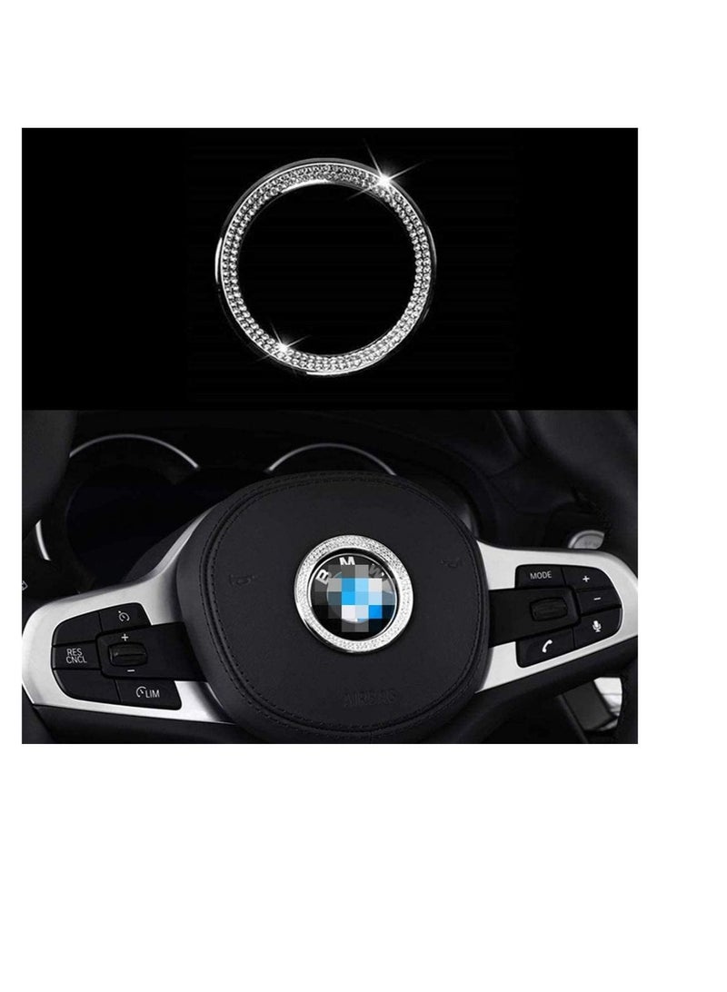 KASTWAVE Steering Wheel Diamond-Encrusted Steering Wheel Decoration Standard Car Interior Logo Caps for BMW Accessories Interior Decorations Series X3 X5 E30 E36 E34 E39 F30 F34 F36 F15 G01 G30 G31 - Image 1